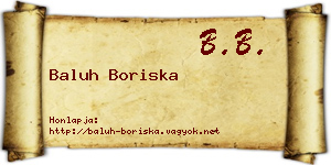 Baluh Boriska névjegykártya